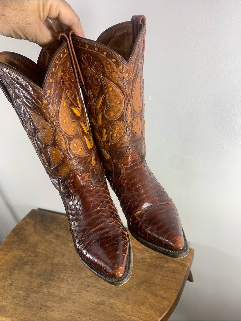 Vintage Cuadra python snakeskin cowboy boots - Picture 7 of 12